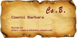 Cserni Barbara névjegykártya